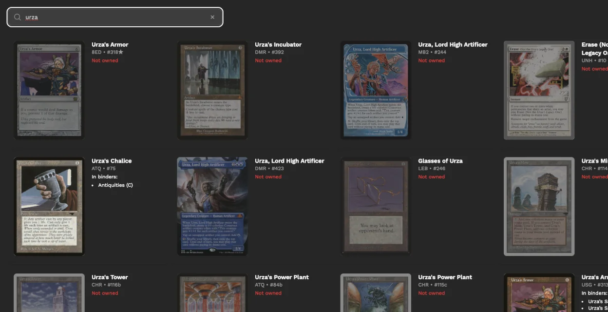 Search Your Collection