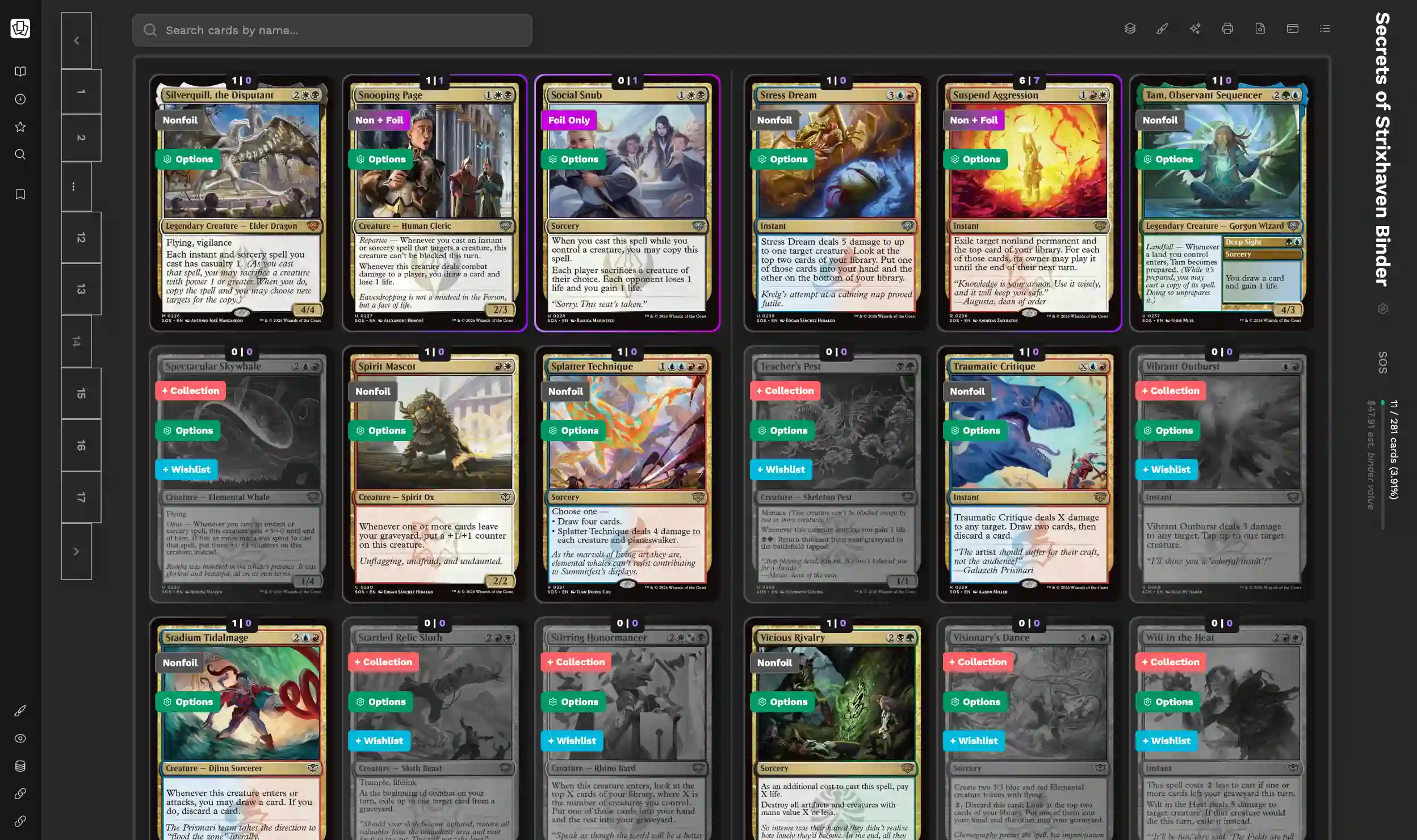 Set Binder - Magic: The Gathering Binder Collection Assistant